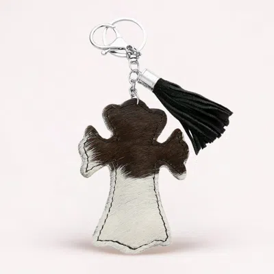 FASHNZFAB GENUINE FUR CALF CROSS TASSEL KEYCHAIN / BAG CHARM