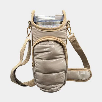 FASHNZFAB GLOSSY QUILTED PUFFER TUMBLER CARRIER HOLDER CROSSBODY BAG