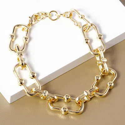 FASHNZFAB GOLD DIPPED HARDWARE METAL CHAIN BRACELET