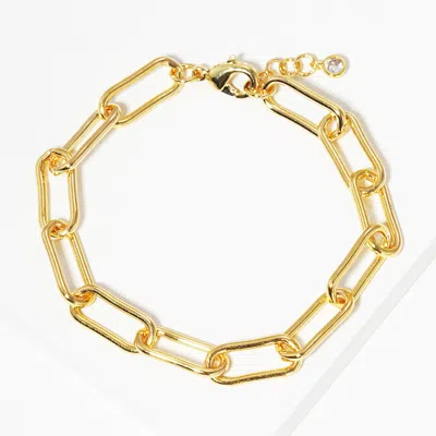 FASHNZFAB GOLD DIPPED PAPERCLIP CHAIN LINK BRACELET