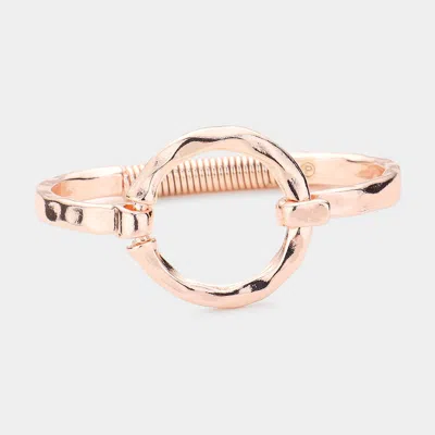 FASHNZFAB HAMMERED OPEN METAL CIRCLE HOOK BRACELET