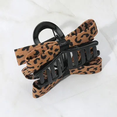FASHNZFAB LEOPARD BOW HAR CLAW CLIP