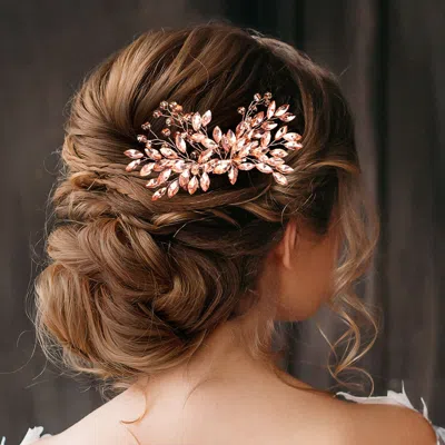 FASHNZFAB MARQUISE RHINESTONE EMBELLISHED HAIR COMB