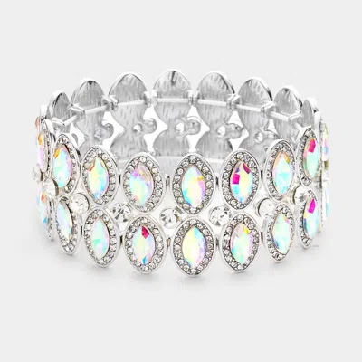 FASHNZFAB MARQUISE STONE ACCENTED STRETCH EVENING BRACELET