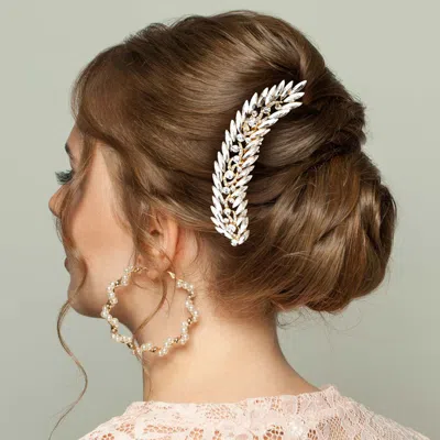 FASHNZFAB MARQUISE STONE CLUSTER HAIR COMB