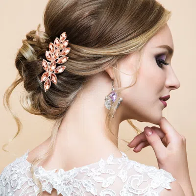 FASHNZFAB MARQUISE STONE CLUSTER VINE HAIR COMB