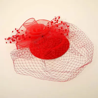 FASHNZFAB MESH VEIL FLOWER FASCINATOR / HEADBAND