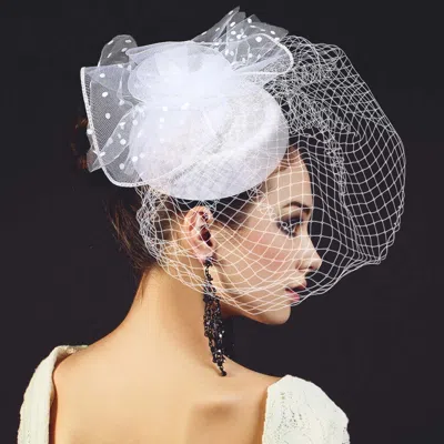 FASHNZFAB MESH VEIL FLOWER FASCINATOR / HEADBAND