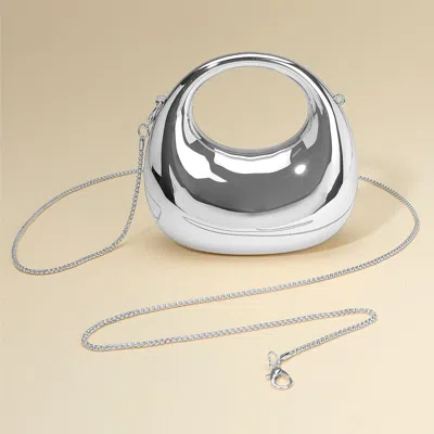 FASHNZFAB MODERN ROUND HARDCASE MINI CLUTCH BAG / CROSSBODY BAG