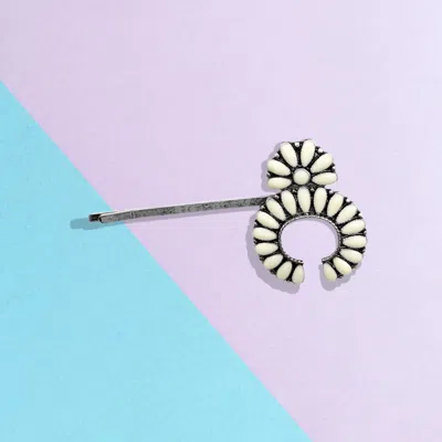 FASHNZFAB NATURAL STONE ANTIQUE METAL BOBBY PIN