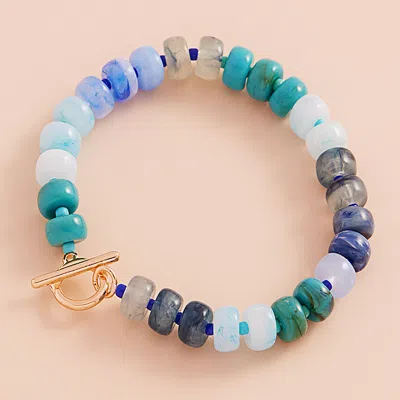 FASHNZFAB OMBRE FLAT ROUND SHAPED BEADS STRETCH BRACELET
