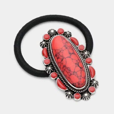 FASHNZFAB OVAL NATURAL STONE STRETCH HAIRBAND