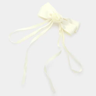 FASHNZFAB OVERSIZED FLOWER POINTED BOW BARRETTE