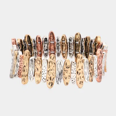 FASHNZFAB PATTERNED METAL STRETCH BRACELET