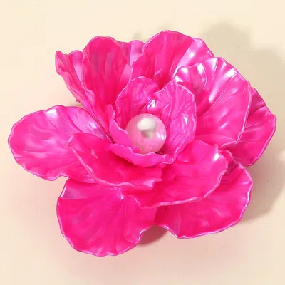 FASHNZFAB PEARL ACCENT FLORAL PIN BROOCH / HAIR CLIP