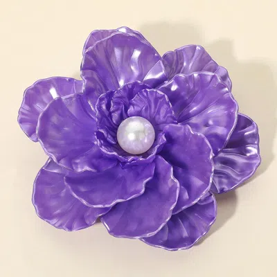 FASHNZFAB PEARL ACCENT FLORAL PIN BROOCH / HAIR CLIP