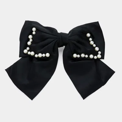FASHNZFAB PEARL ACCENTED BOW BARRETTE