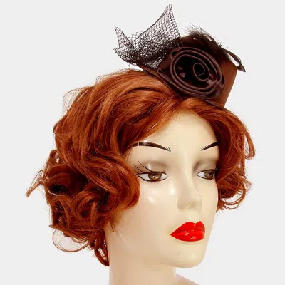 FASHNZFAB PETITE FLOWER MESH BOW HAT FASCINATOR