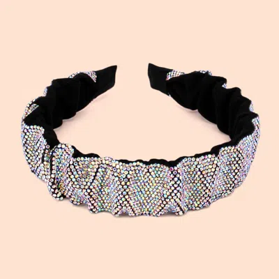FASHNZFAB PLEATED RHINESTONE HEADBAND