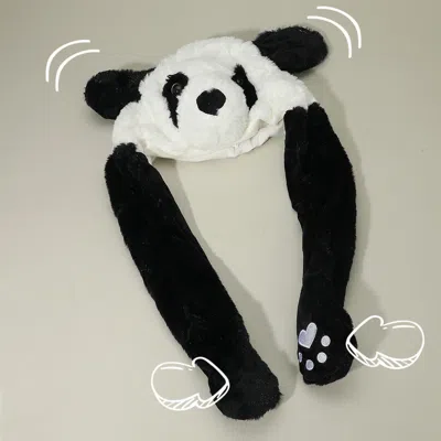 FASHNZFAB PLUSH PANDA EAR FLAPS WINTER HAT