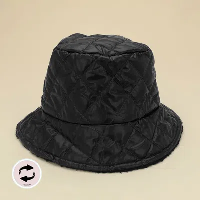 FASHNZFAB QUILTED REVERSIBLE WINTER BUCKET HAT