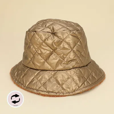 FASHNZFAB QUILTED REVERSIBLE WINTER BUCKET HAT