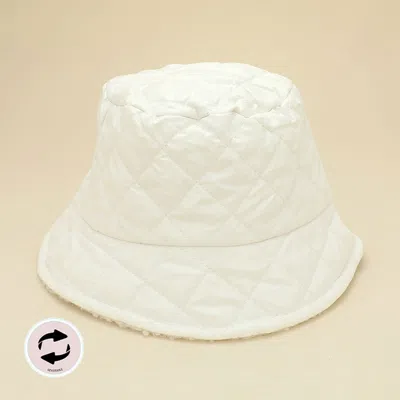 FASHNZFAB QUILTED REVERSIBLE WINTER BUCKET HAT