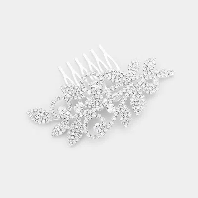 FASHNZFAB RHINESTONE BRANCH LEAF PAVE HAIR COMB