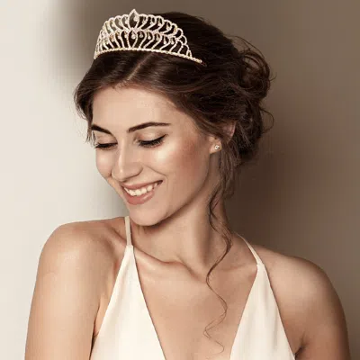 FASHNZFAB RHINESTONE CRYSTAL DANGLE PAGEANT PRINCESS TIARA