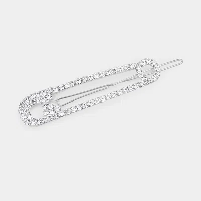 FASHNZFAB RHINESTONE PAVE SAFETY PIN BARRETTE