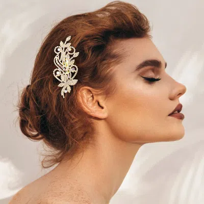 FASHNZFAB RHINESTONE PAVED BUTTERFLY POINTED HAIR COMB