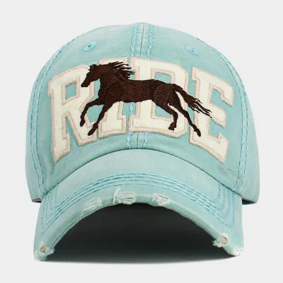 FASHNZFAB RIDE MESSAGE WESTERN HORSE EMBROIDERED VINTAGE BASEBALL CAP