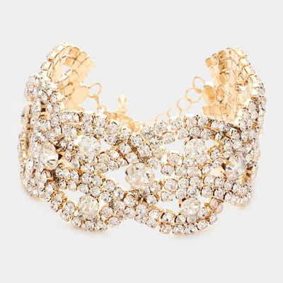 FASHNZFAB ROUND STONE ACCENTED EVENING BRACELET