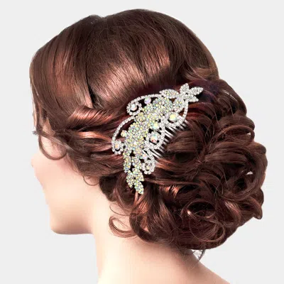 FASHNZFAB ROUND STONE ACCENTED RHINESTONE HAIR COMB