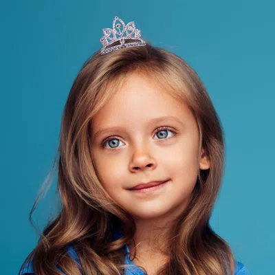 FASHNZFAB ROUND STONE CLUSTER ACCENT RHINESTONE PRINCESS CROWN MINI TIARA