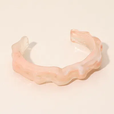 FASHNZFAB SCULPTURAL MARBLED RESIN CUFF BRACELET