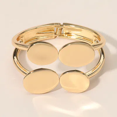 FASHNZFAB SLEEK GEOMETRIC MODERN OVAL METAL HINGED BANGLE BRACELET