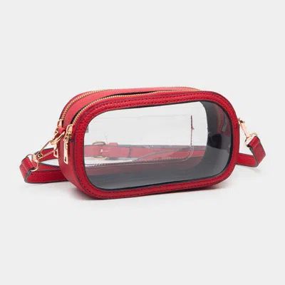 FASHNZFAB SOLID FAUX LEATHER TRANSPARENT RECTANGLE CROSSBODY BAG