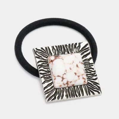 FASHNZFAB SQUARE NATURAL STONE STRETCH HAIRBAND