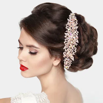 FASHNZFAB STONE EMBELLISHED FLOWER CLUSTER BUN WRAP HEADPIECE