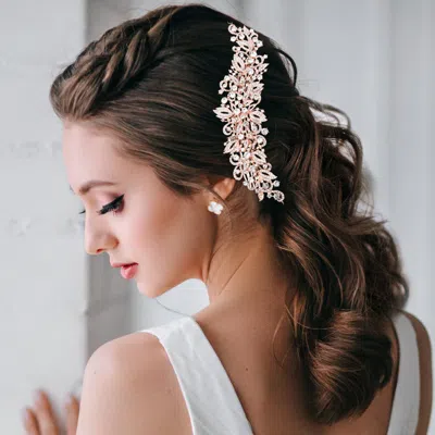 FASHNZFAB STONE EMBELLISHED SPROUT CLUSTER BUN WRAP HEADPIECE