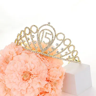 FASHNZFAB SWEET 15 RHINESTONE PAVED BIRTHDAY PARTY PRINCESS TIARA
