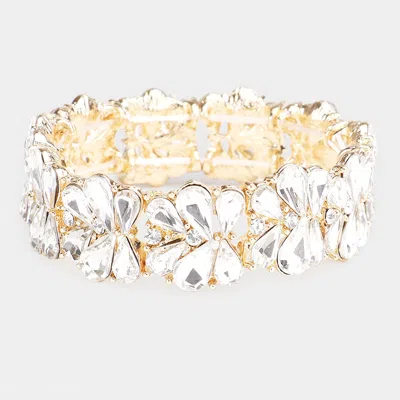 FASHNZFAB TEARDROP CLUSTER STRETCH EVENING BRACELET