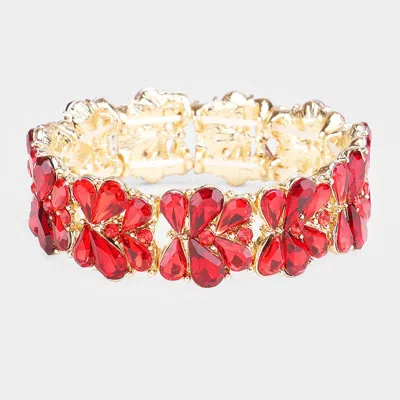 FASHNZFAB TEARDROP CLUSTER STRETCH EVENING BRACELET