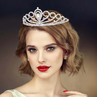 FASHNZFAB TEARDROP CRYSTAL RHINESTONE PAGEANT PRINCESS TIARA