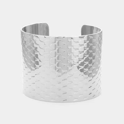 FASHNZFAB TEXTURED METAL CUFF BRACELET