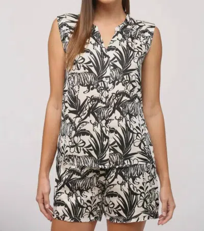 FATE ABSTRACT ANIMAL PRINT BLOUSE IN GREY