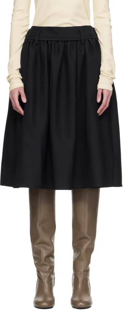 FAX COPY EXPRESS BLACK PUFFY MIDI SKIRT