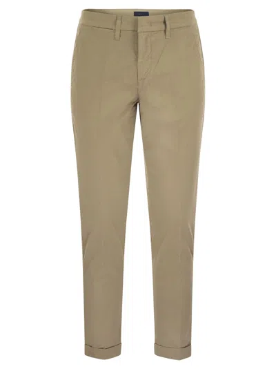 FAY FAY MEN STRETCH GABARDINE SLIM TROUSERS