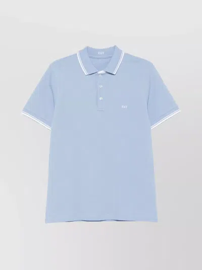 FAY CONTRASTING COLLAR POLO SHIRT
